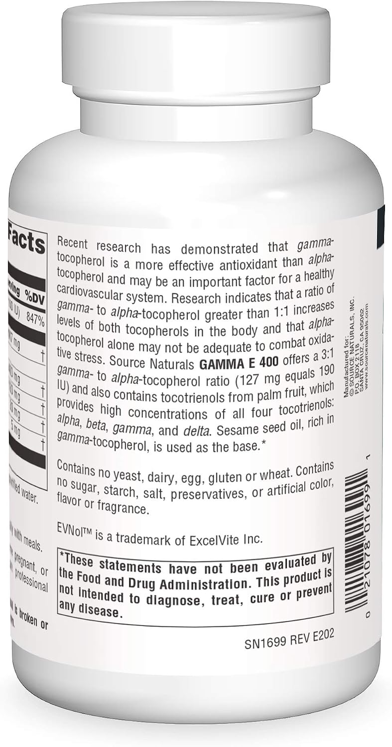 Source Naturals Gamma E Complex 400 mg - 120 Softgels - görsel 2