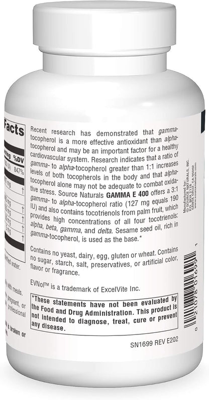 Source Naturals Gamma E Complex 400 mg - 120 Softgels