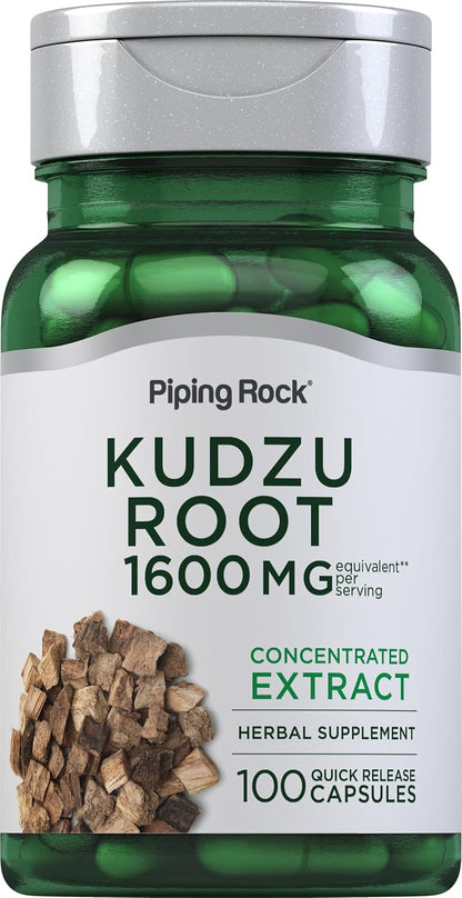 Piping Rock Kudzu Root Capsules | 100 Capsules | Super Concentrated Extract | Non-GM & Gluten-free Food Supplement