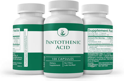 Pure Original Ingredients Pantothenic Acid - Vitamin B5 Supplement, 100 Capsules – Image 4