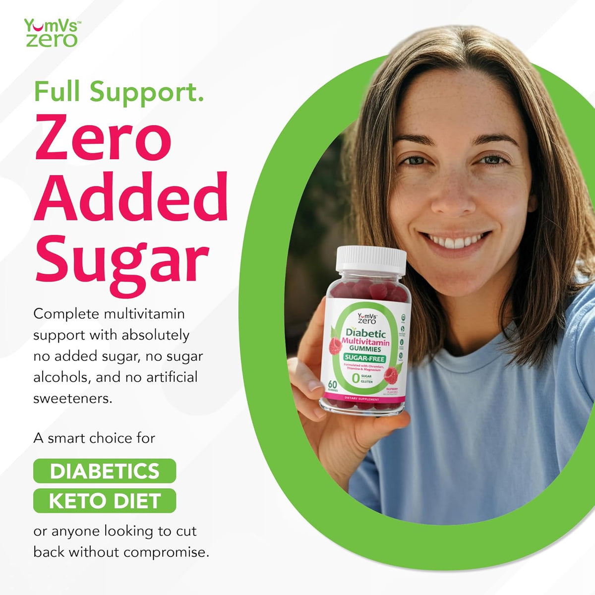YUM-V'S Sugar-Free Multivitamin Gummies for Women and Men – 60 Count - görsel 2