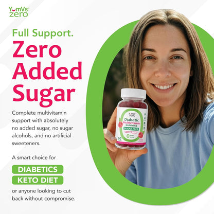 YUM-V'S Sugar-Free Multivitamin Gummies for Women and Men – 60 Count