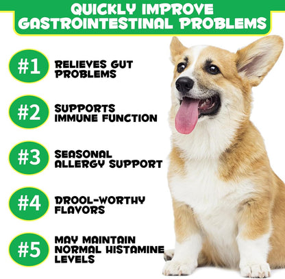 ALIVO Probiotic Chews for Dogs - Pre & Probiotic Digestive Treats with Duck Flavour, 120 Soft Chews