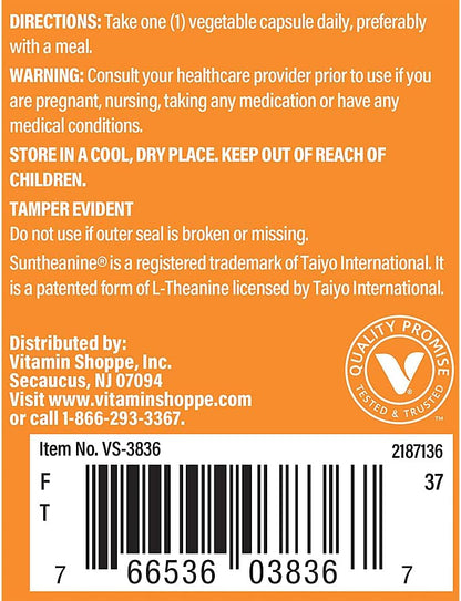 The Vitamin Shoppe L-Theanine 200mg with Suntheanine