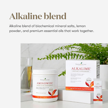 Young Living AlkaLime Stick Packs | 30 Sachets | Vitamin & Mineral Supplement | Digestive Wellness | Gentle on the Stomach | Infused with Calcium, Potassium, & Sodium