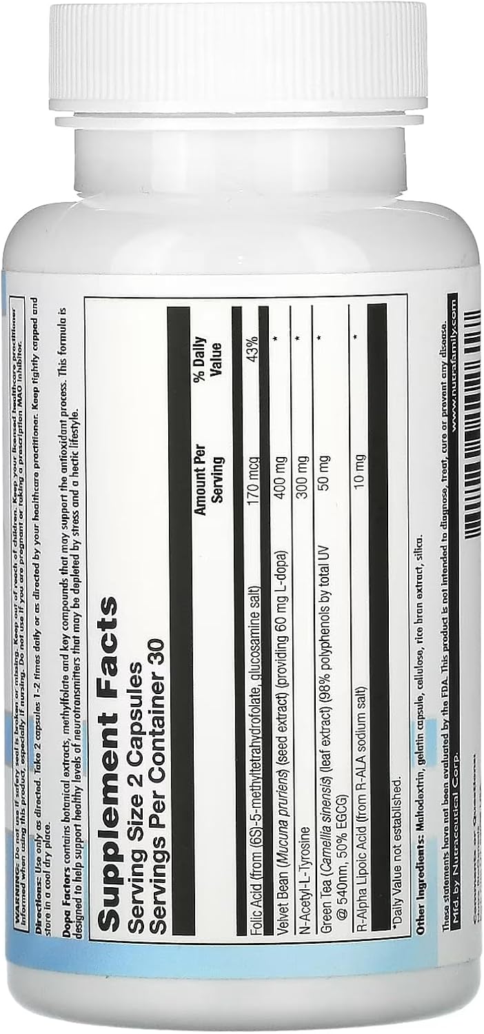 Biogenesis Dopa Factors Vegetable Capsules, 60 Capsules - görsel 2