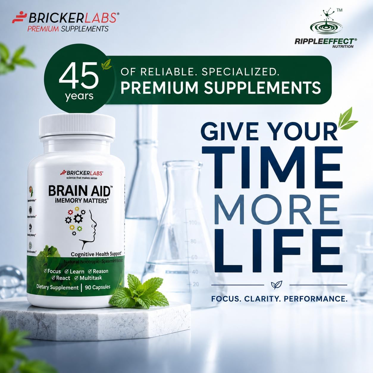Bricker Labs Brain Aid Memory Matters – Nootropic Brain Supplement with Neumentix Spearmint Extract - görsel 8