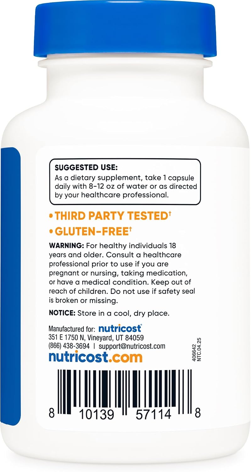 Nutricost Lactoferrin Capsules (300mg, 60 Capsules) – Gluten-Free, Non-GM, Vegetarian - görsel 4