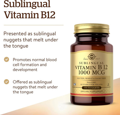 Solgar Vitamin B12 1000 mcg Sublingual Nuggets, 100 Pack
