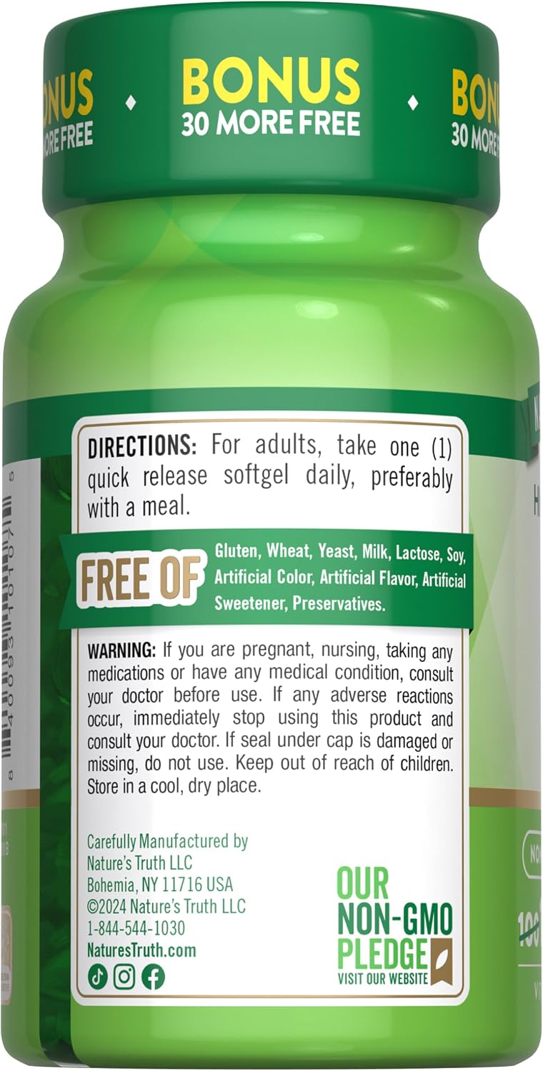 Nature's Truth Vitamin D3 5000 IU Softgels – 130 Count - görsel 7