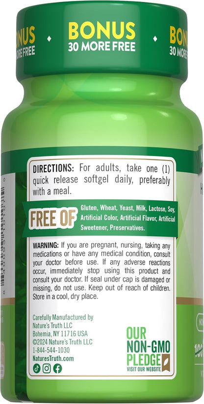 Nature's Truth Vitamin D3 5000 IU Softgels – 130 Count