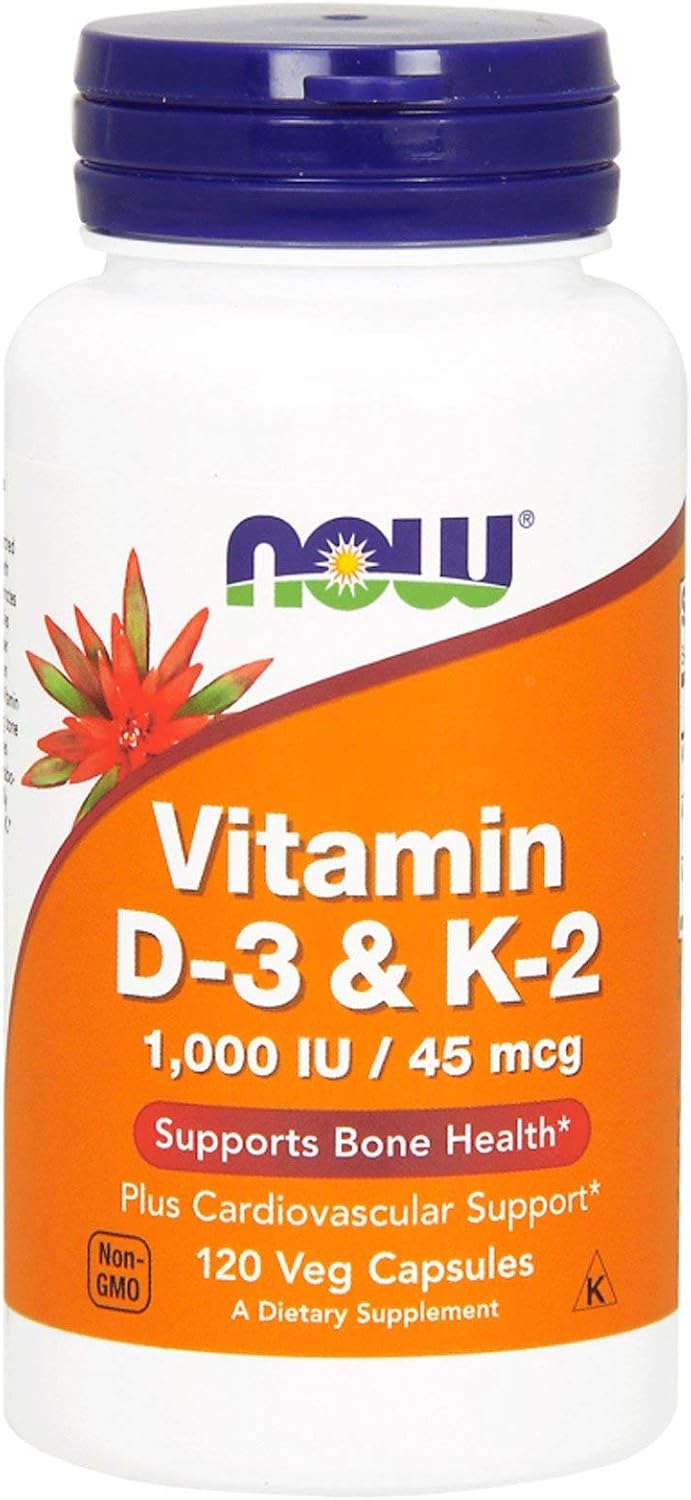NOW Foods Vitamin D-3 and K-2 - 120 Veg Caps (Multipack) - görsel 1