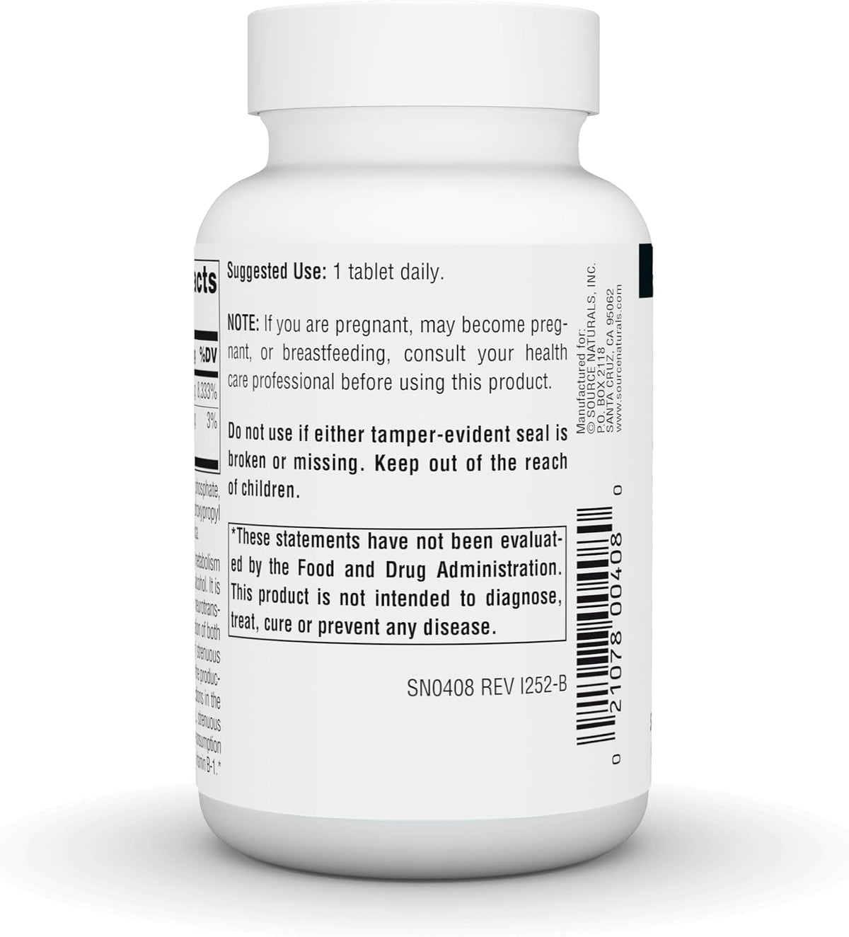 Source Naturals Vitamin B-1 (Thiamine) 100 mg – 250 Tablets - görsel 4