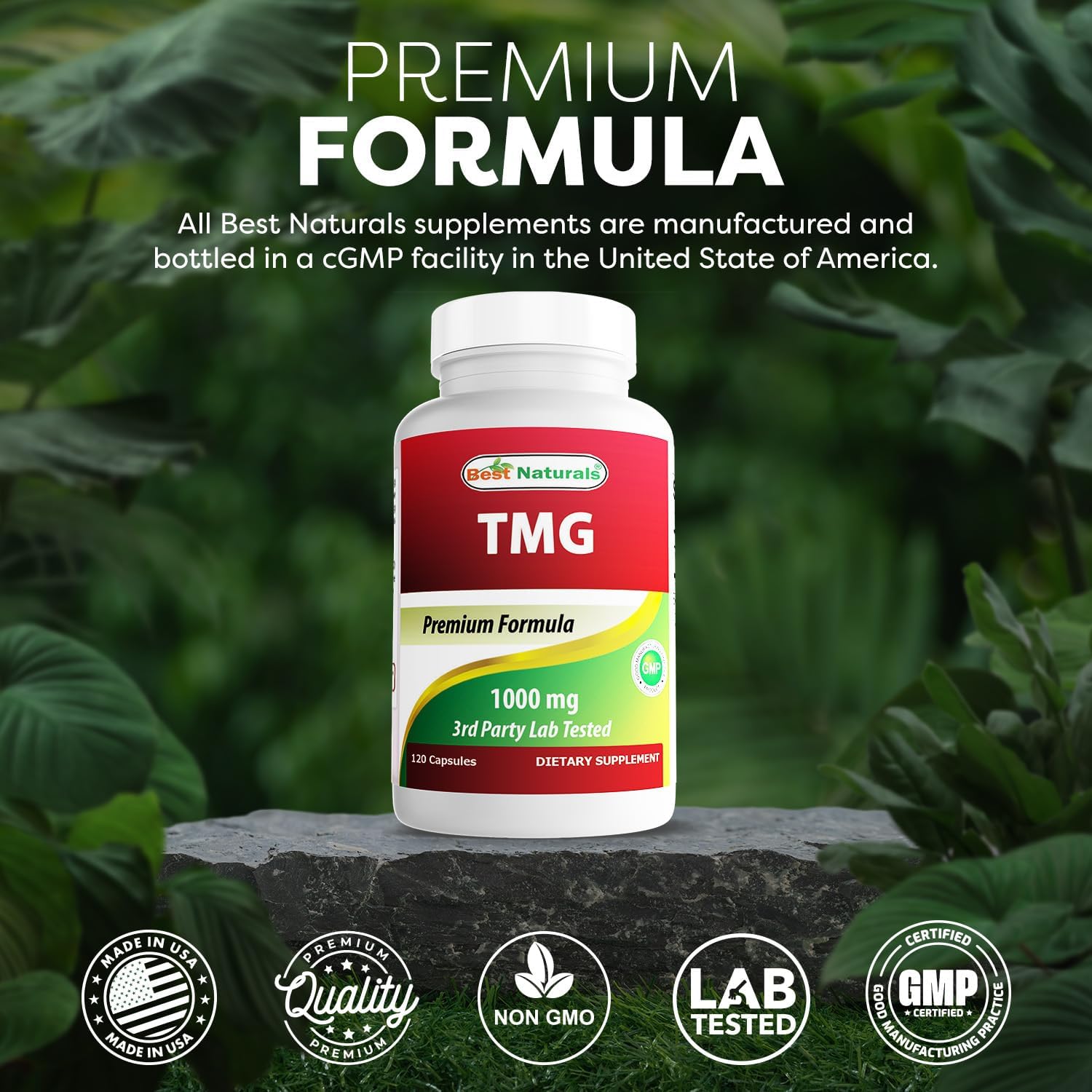 Best Naturals TMG Trimethylglycine (as Betaine Anhydrous) 1000 mg – 120 Capsules (Pack of 2) - görsel 5