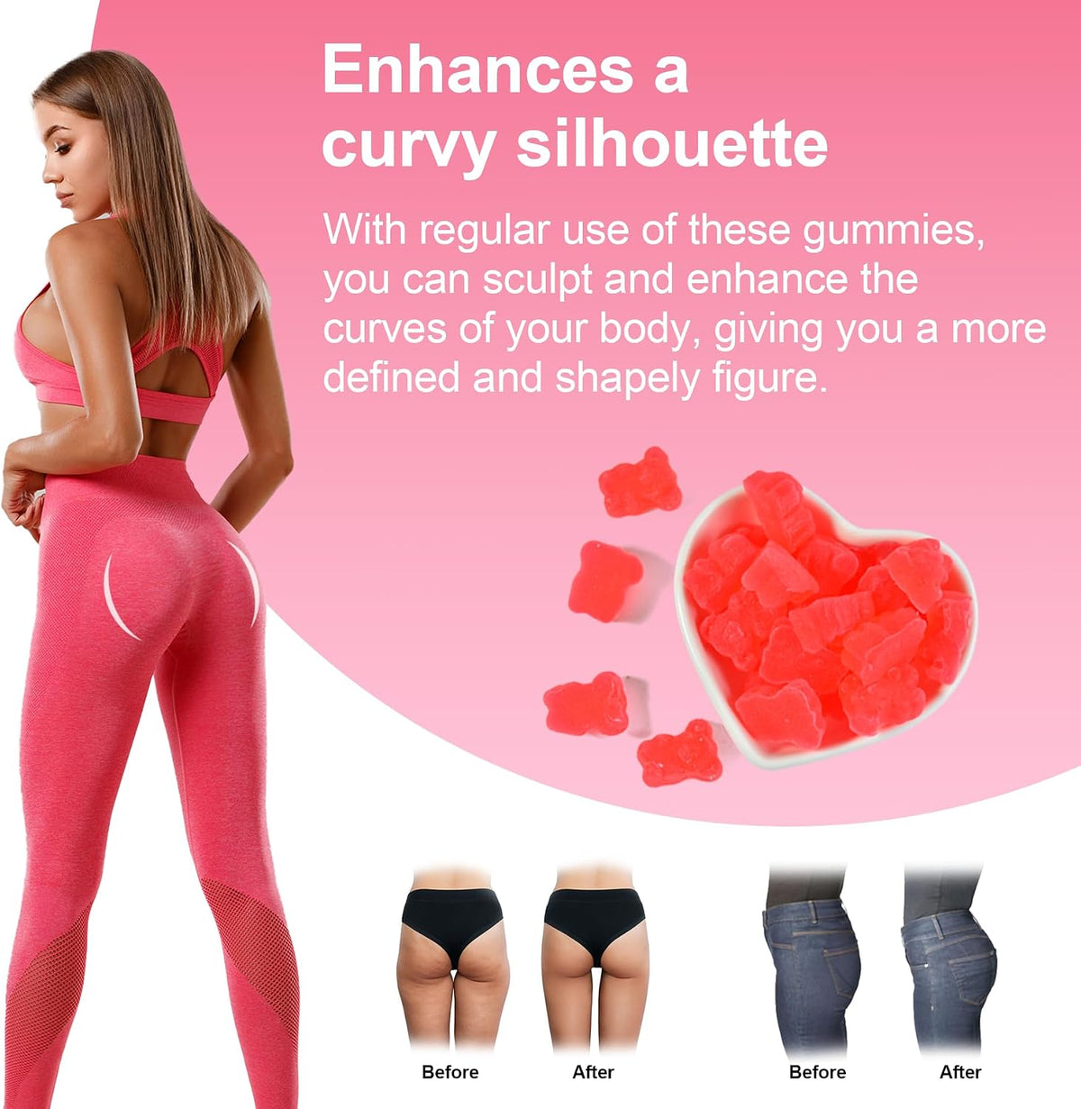 Laicuherb BBL Gummies for Women Curves, Peach Flavour - 60 Count - görsel 6