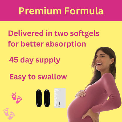 Greenfield Nutritions Halal Prenatal Vitamins with DHA and Folic Acid - 90 Liquid Soft gel capsule Capsules