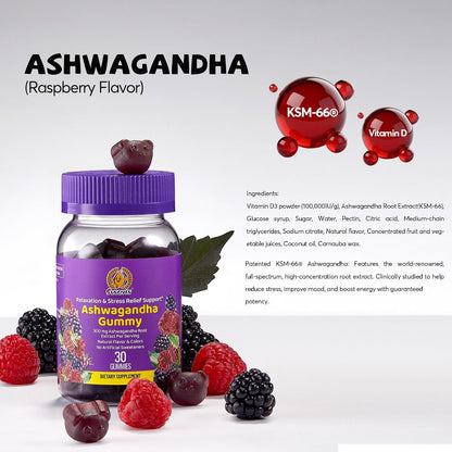SUNGIVEN Women's Multivitamin Gummy Pack – 3-Step Support for Hair & Skin with KSM-66 Ashwagandha, Berry Flavour, 90 Gummies (15-Day Supply)