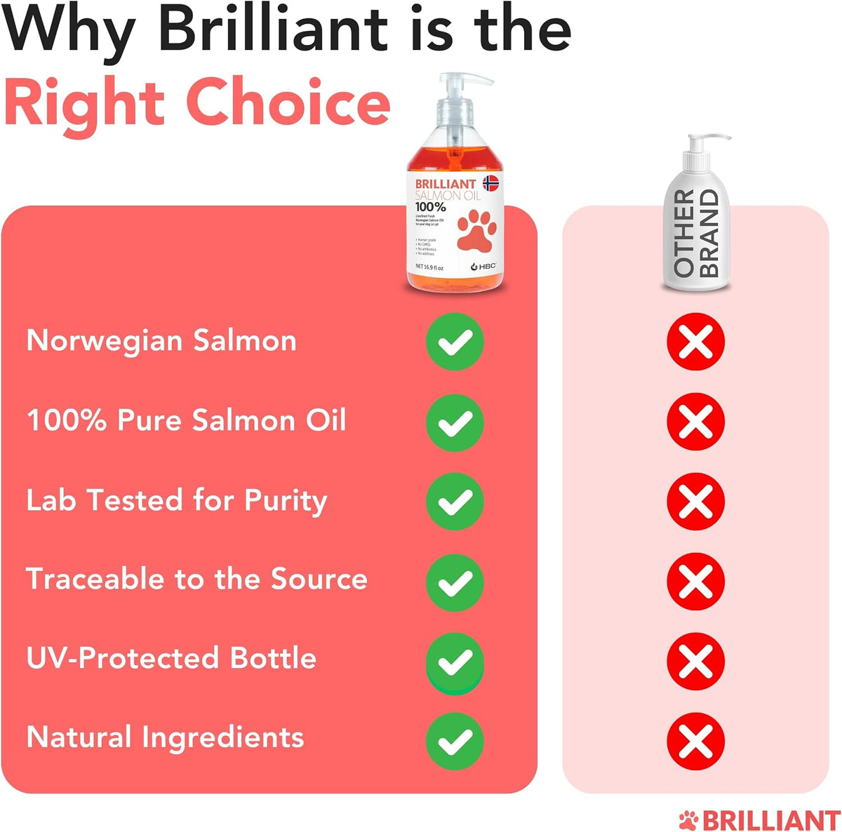 Brilliant Norwegian Salmon Oil for Dogs, Cats, Horses & Ferrets - Pure Omega 3, 6 & 9 Fish Oil Food Supplement for Natural Coat, Immune Support, Itchy Skin, Joint & Brain Health - 2x500 ml - görsel 5