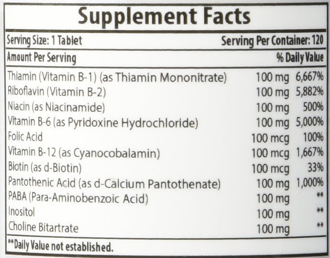 Best Naturals B-100 Complex for Adults, 120 Tablets - görsel 8