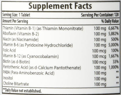 Best Naturals B-100 Complex for Adults, 120 Tablets