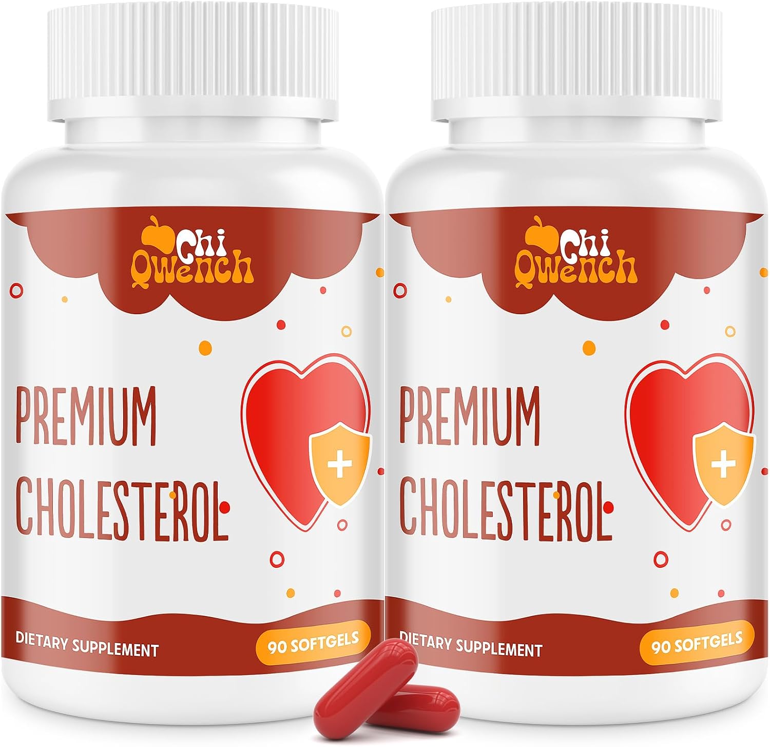 ChiQwench Cholesterol Support Complex - 14-in-1 Formula with Plant Sterols, Niacin, and Red Yeast Rice, 180 Soft gel capsules - görsel 1