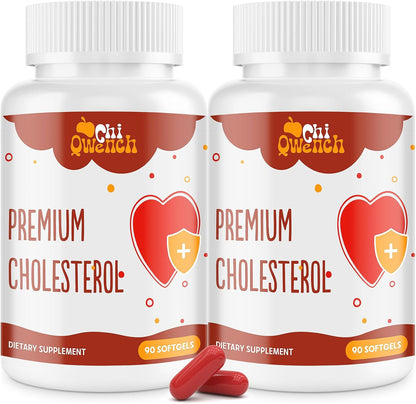 ChiQwench Cholesterol Support Complex - 14-in-1 Formula with Plant Sterols, Niacin, and Red Yeast Rice, 180 Soft gel capsules