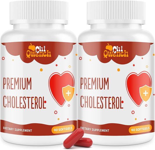 ChiQwench Cholesterol Support Complex - 14-in-1 Formula with Plant Sterols, Niacin, and Red Yeast Rice, 180 Soft gel capsules