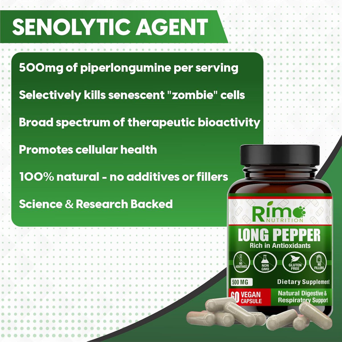 Long Pepper 60 Vegan Capsules – with Piperlongumine (500mg) - görsel 4
