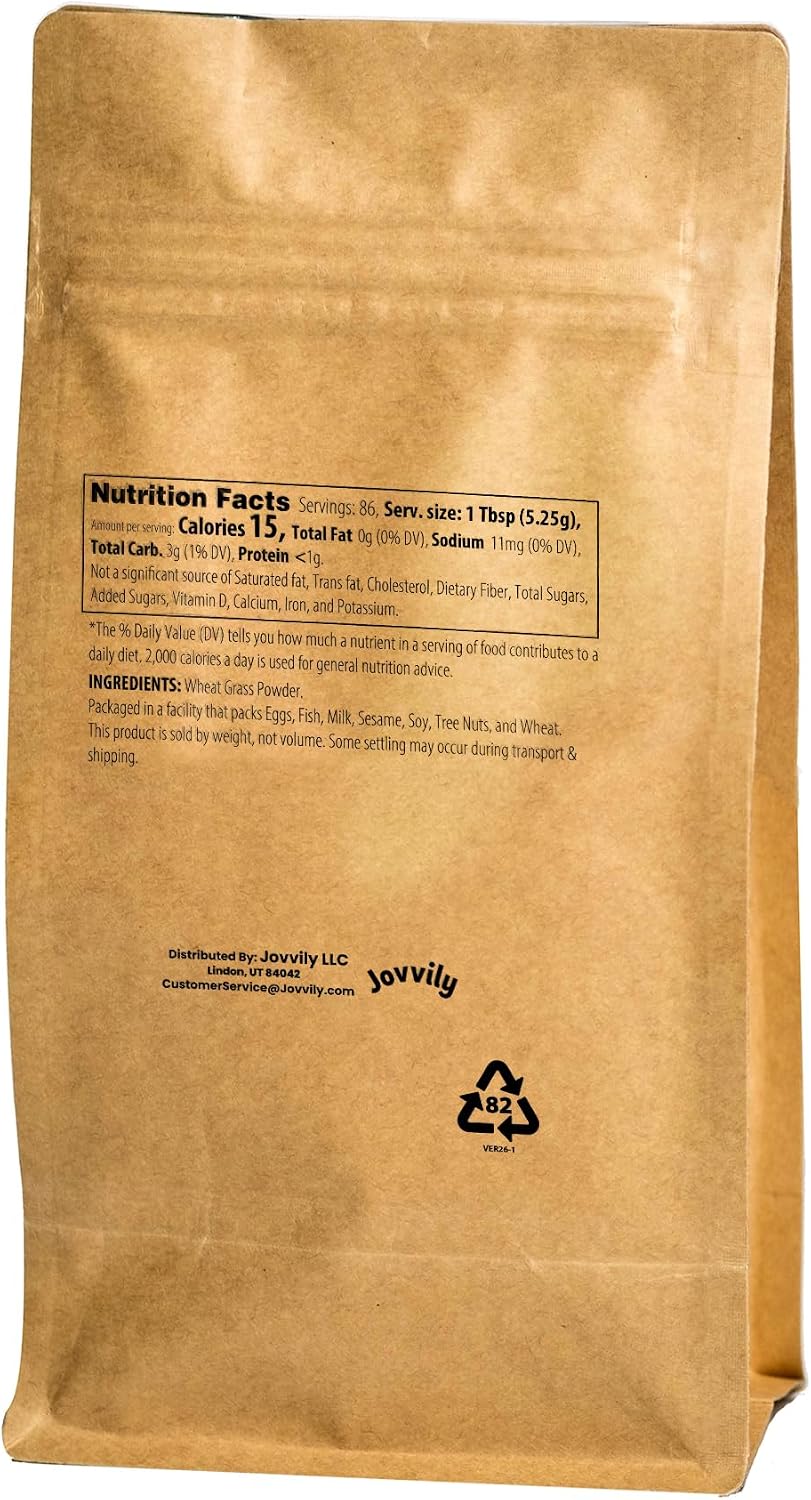 Jovvily Wheat Grass Powder - Superfood, No Fillers, 1 lb (454 g) - görsel 2