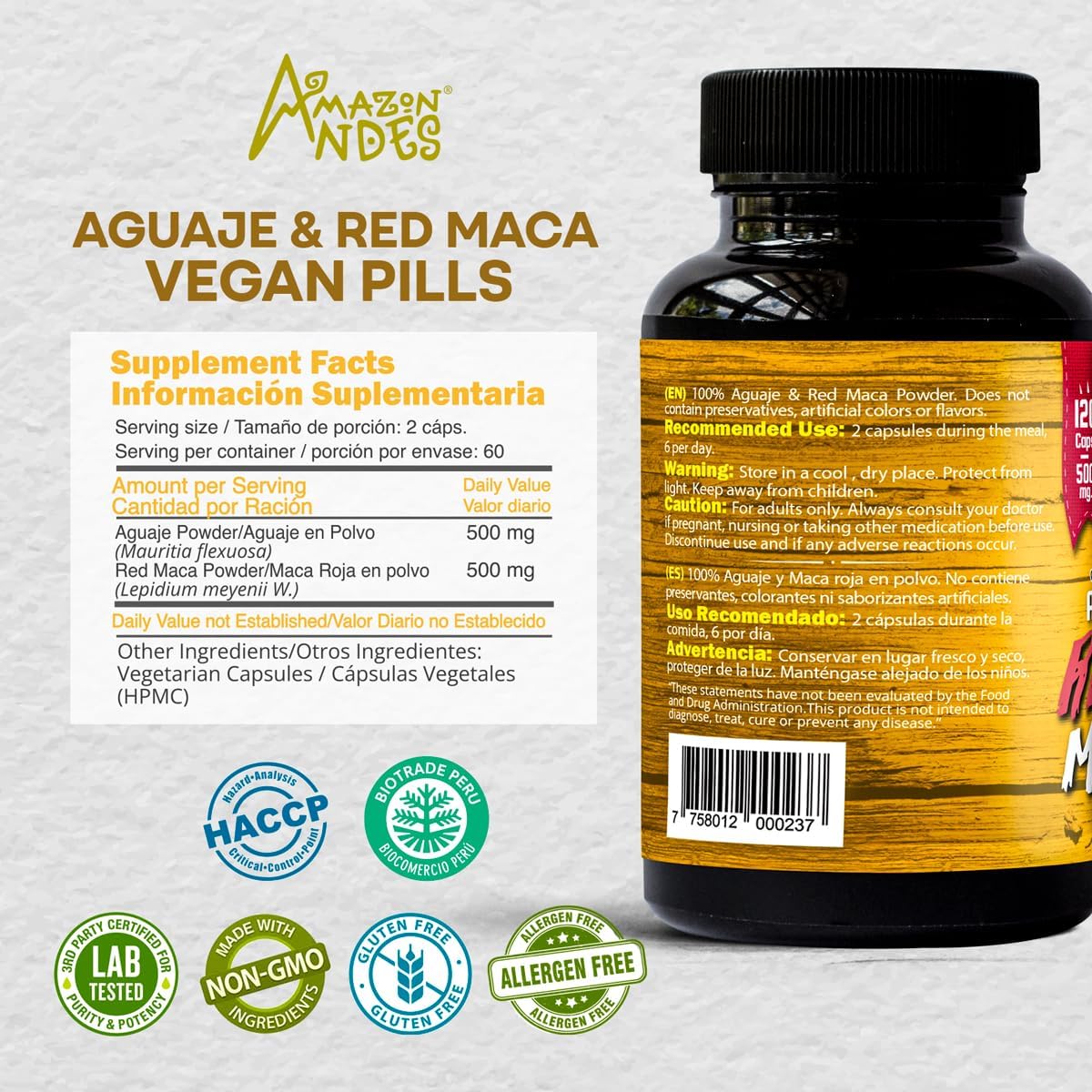 Andes Aguaje with Red Maca Capsules 1000mg - görsel 4