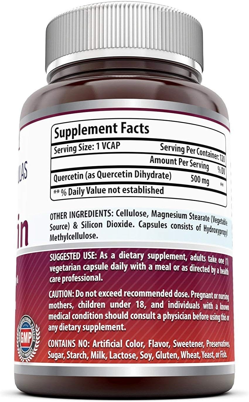 Amazing Formulae Quercetin 500 mg, 120 Veg Capsules – Dietary Supplement - görsel 2