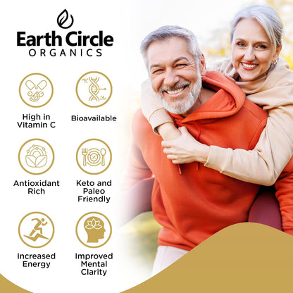 Earth Circle Organics Camu Camu Powder – Organic Raw Berry Powder with Natural Vitamin C & Antioxidants – Vegan, Kosher, Non-GMO Superfood – 85g (Pack of 3)