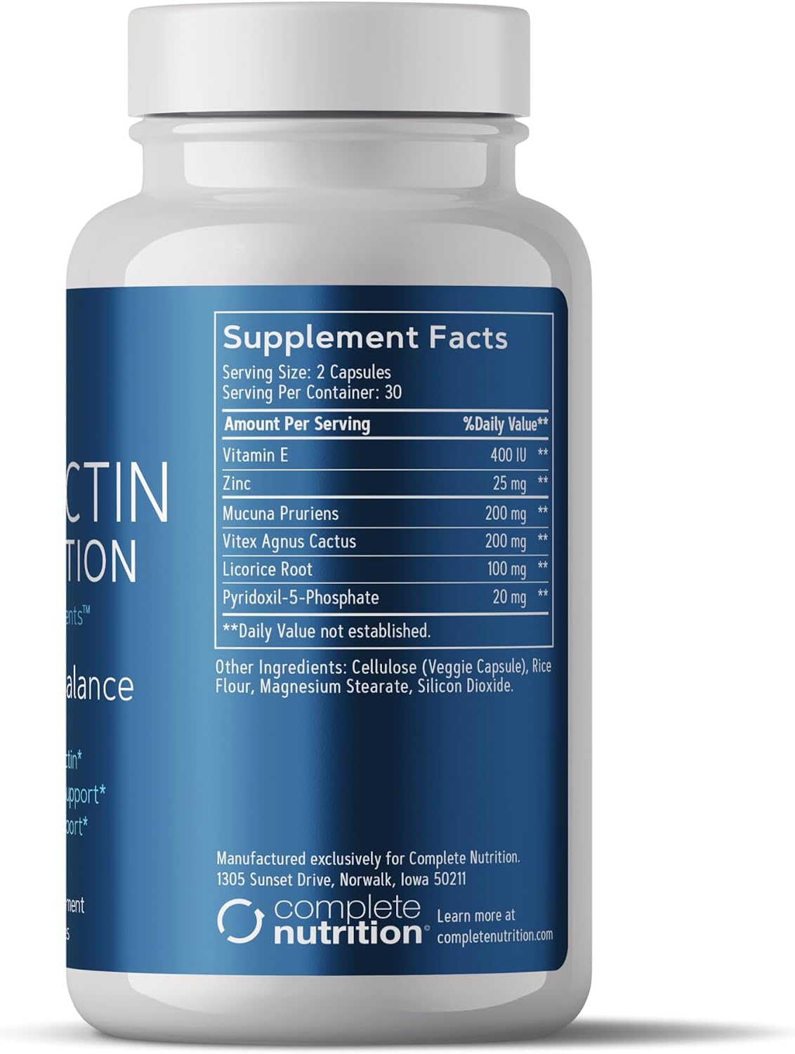 Complete Nutrition Prolactin Prevention – Dopamine & Hormonal Balance Support for Men – Post Cycle & Wellness Supplement – 60 Capsules - görsel 2