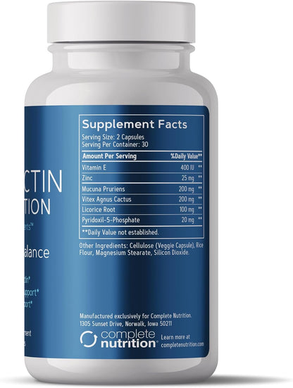 Complete Nutrition Prolactin Prevention – Dopamine & Hormonal Balance Support for Men – Post Cycle & Wellness Supplement – 60 Capsules