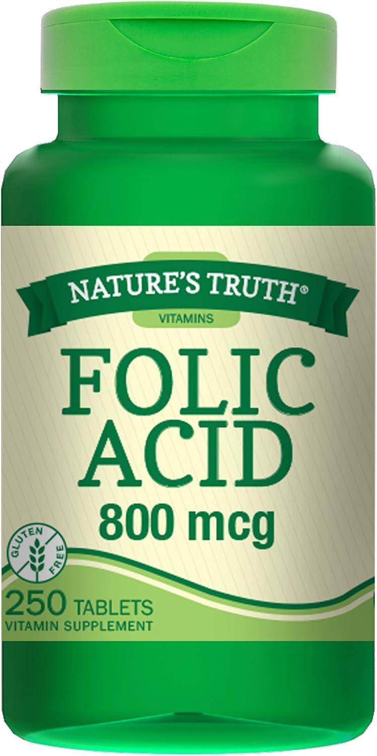 Nature's Truth Folic Acid 800 mcg 250 Tablets (Pack of 3) - görsel 1