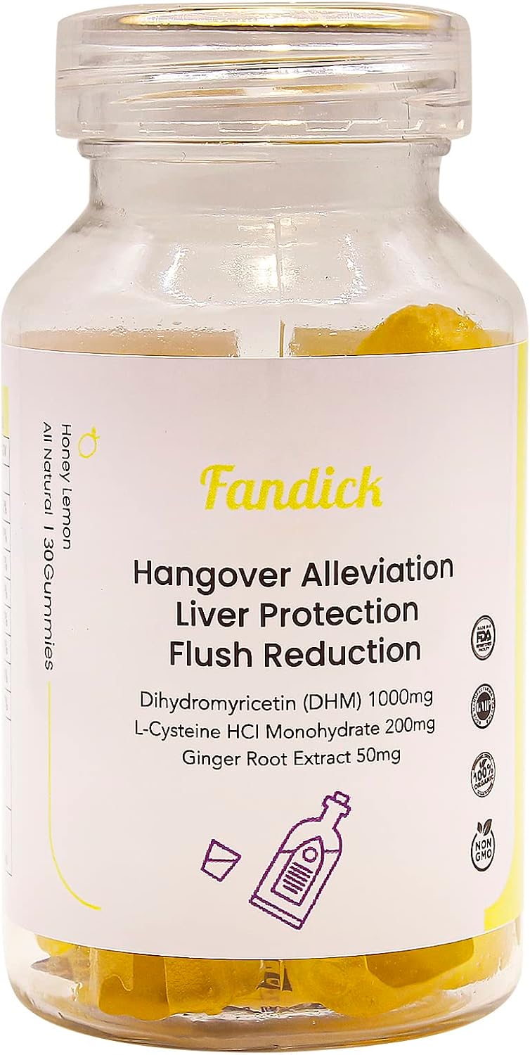 FANDICK DHM 1000 Dihydromyricetin Gummies with Ginger Root and Black Pepper (30 Count) - görsel 1