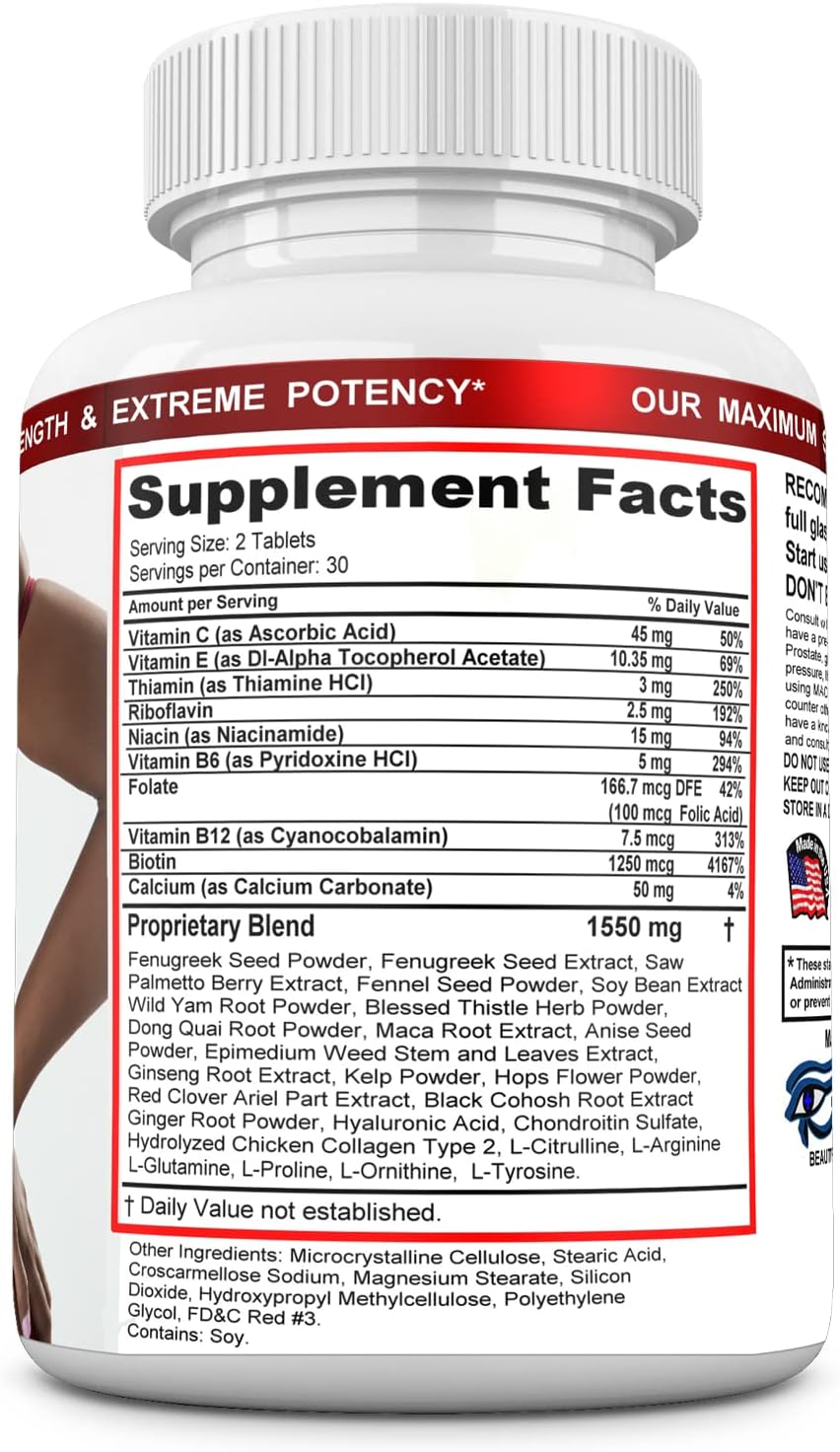Bust X-Large Breast Enhancement Pills – Herbal Supplement for Bust Support - görsel 6
