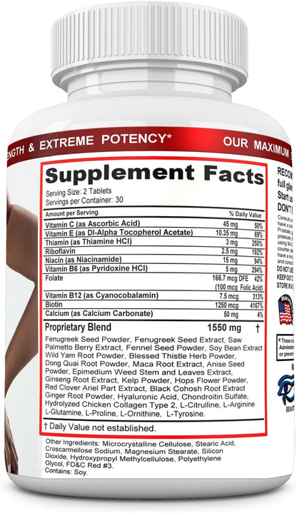Bust X-Large Breast Enhancement Pills – Herbal Supplement for Bust Support