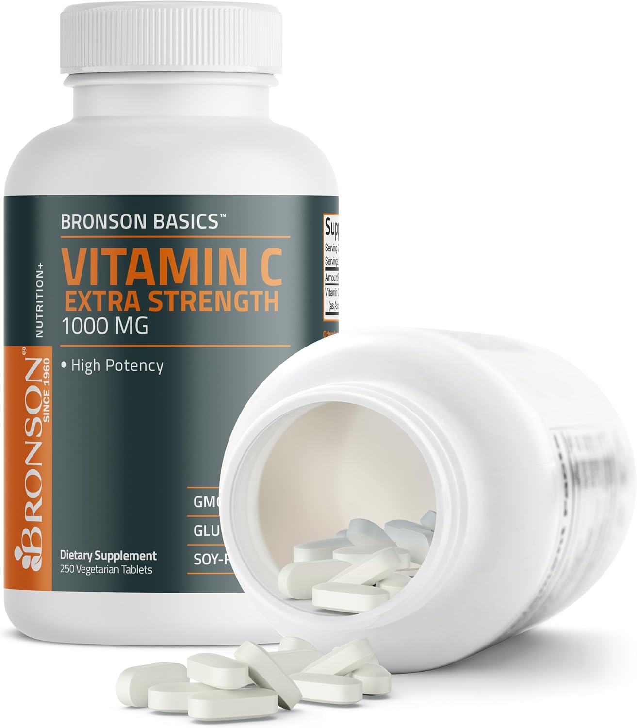Bronson Vitamin C 1000mg Extra Strength, Supports a Healthy Immune System, High Potency, Non-GMO, 250 Vegetarian Tablets - görsel 6