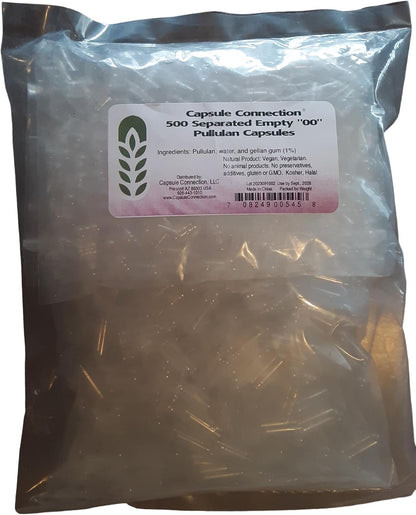 Capsule Connection Separated Empty Pullulan Capsules, 00 Size, Vegan & Vegetarian (1000)