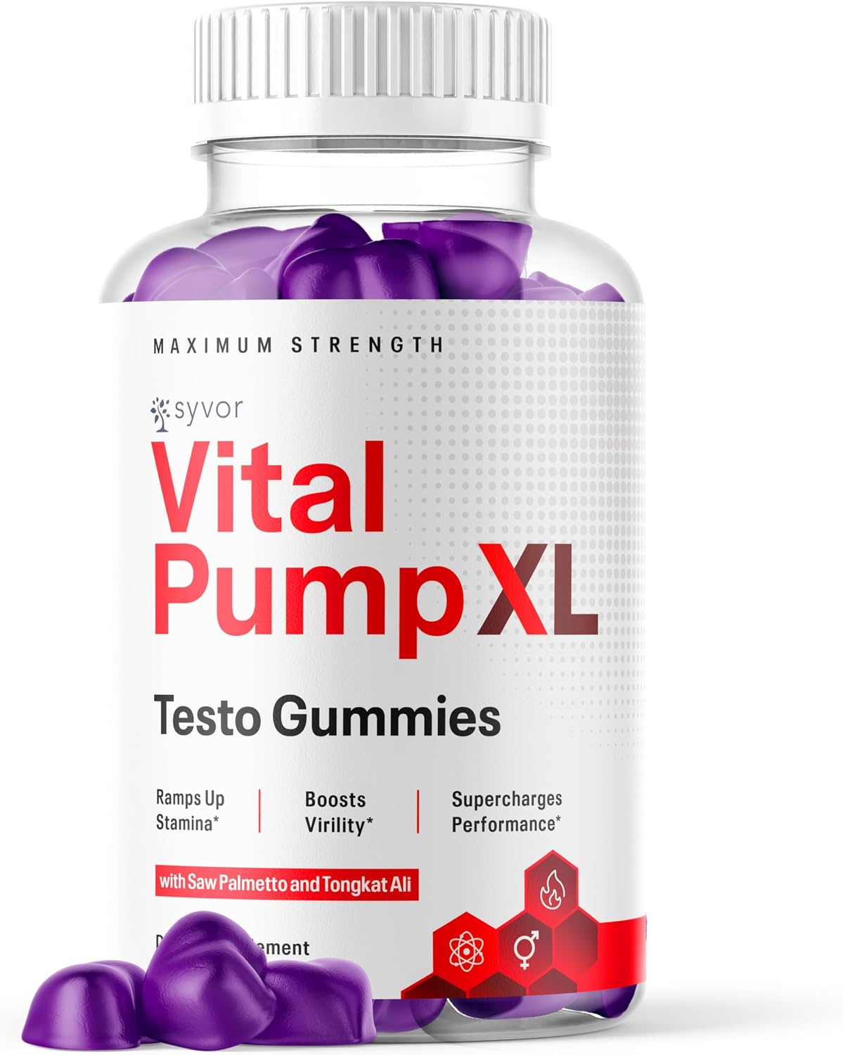 Vital Pump XL Testo Gummies, Official Vital Pump XL Male Performance Gummys with All Natural Ingredients, Advanced Supplement with Maximum Strength Vitamins for Your Active Lifestyle (60 Gummies) - görsel 1