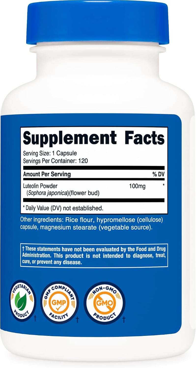 Nutricost Luteolin 100mg, 120 Capsules - Vegetarian & Non-GMO - görsel 5