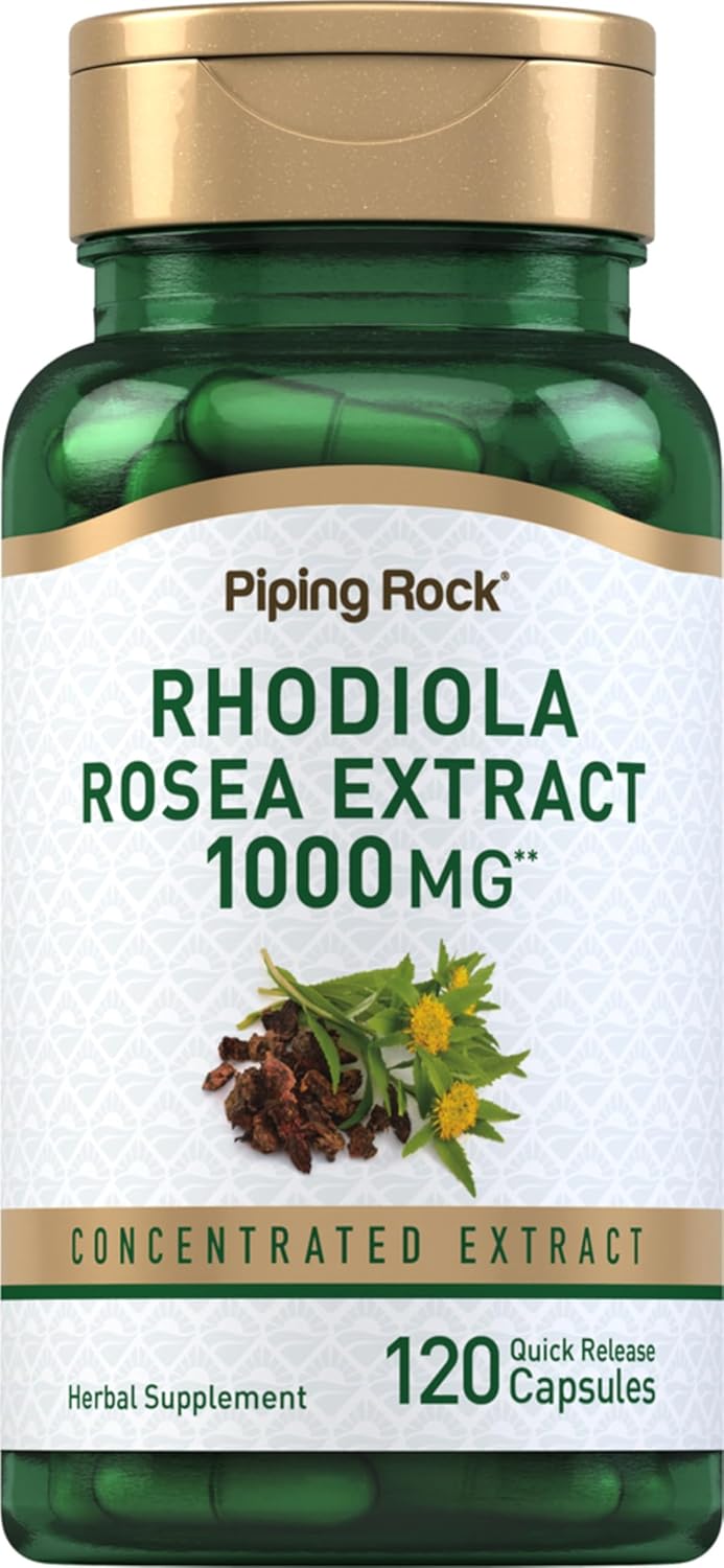 Piping Rock Rhodiola Rosea Food Supplement | 120 Capsules | Super Concentrated Extract - görsel 1