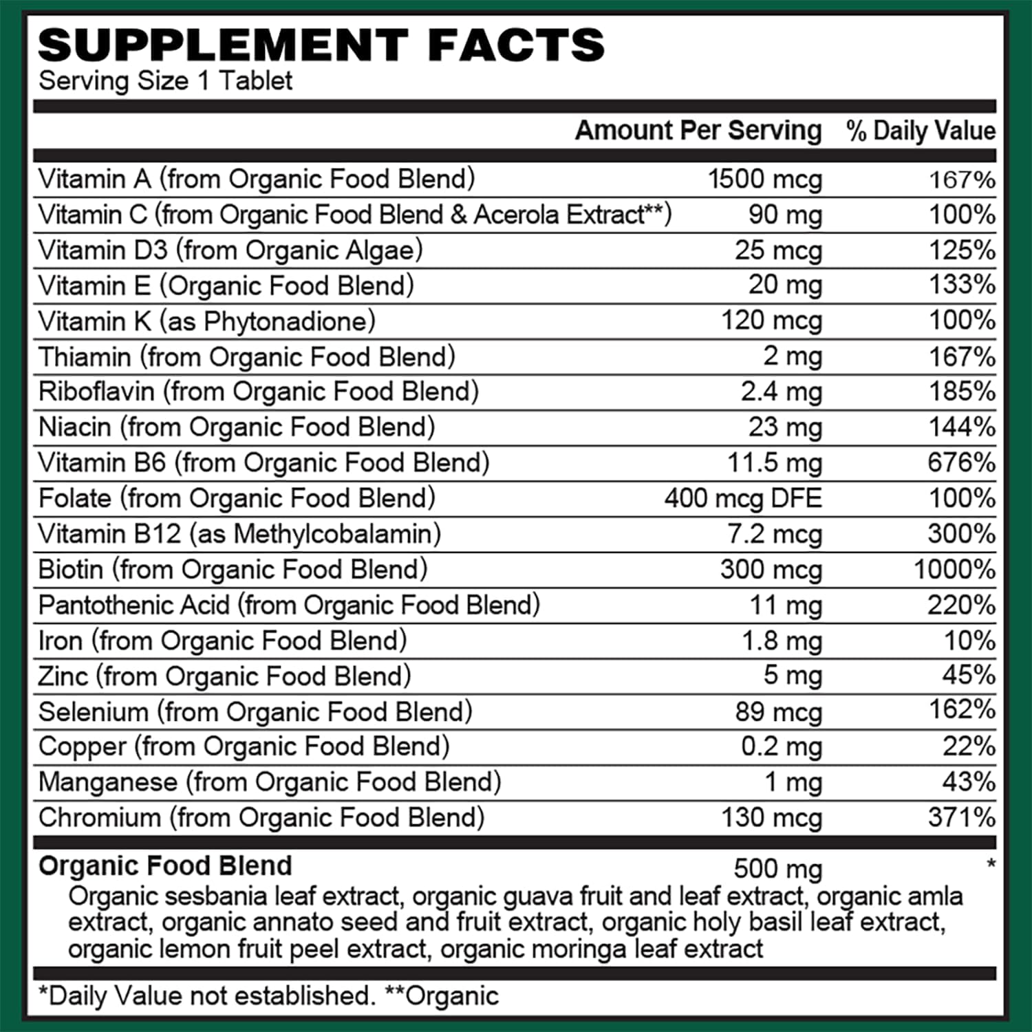 PlantFusion Organic Multivitamin for Men – One Daily Whole Food Blend – 30 Tablets - görsel 6