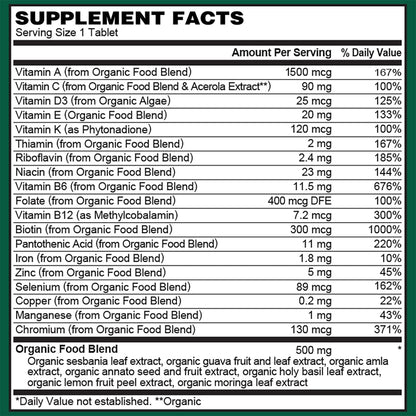 PlantFusion Organic Multivitamin for Men – One Daily Whole Food Blend – 30 Tablets