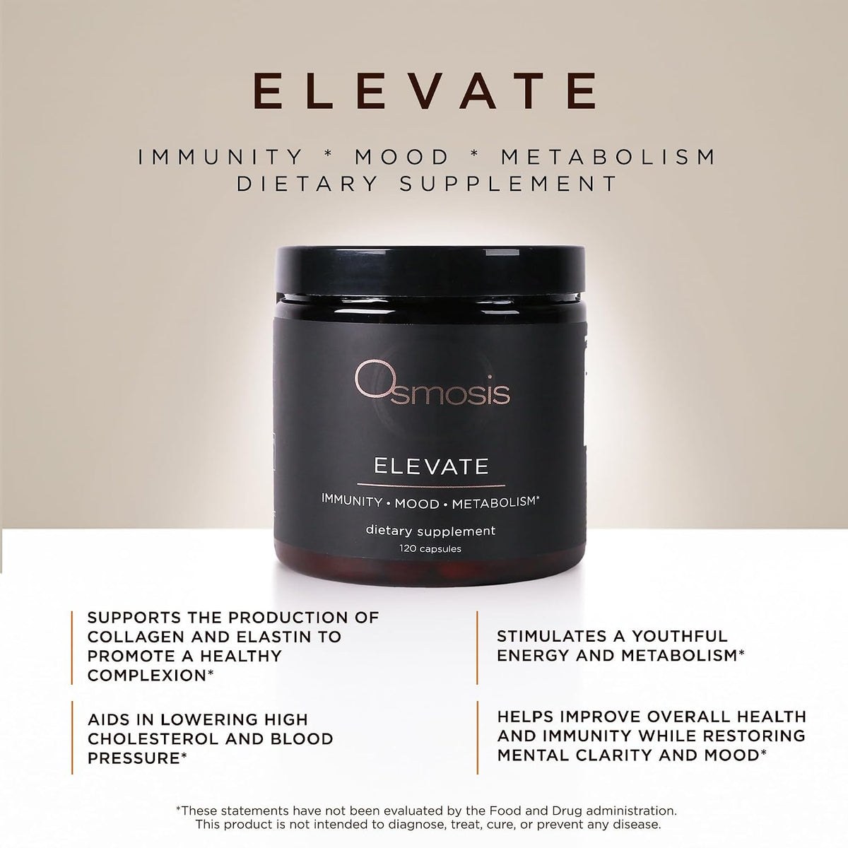 OSMOSIS Skin care Elevate - Immunity, Mood, and Metabolism, 120 Capsules - görsel 2