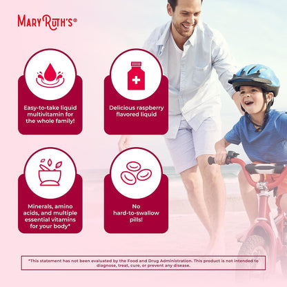MaryRuth's Liquid Morning Multivitamin for Women, Men & Kids, 32 Servings
