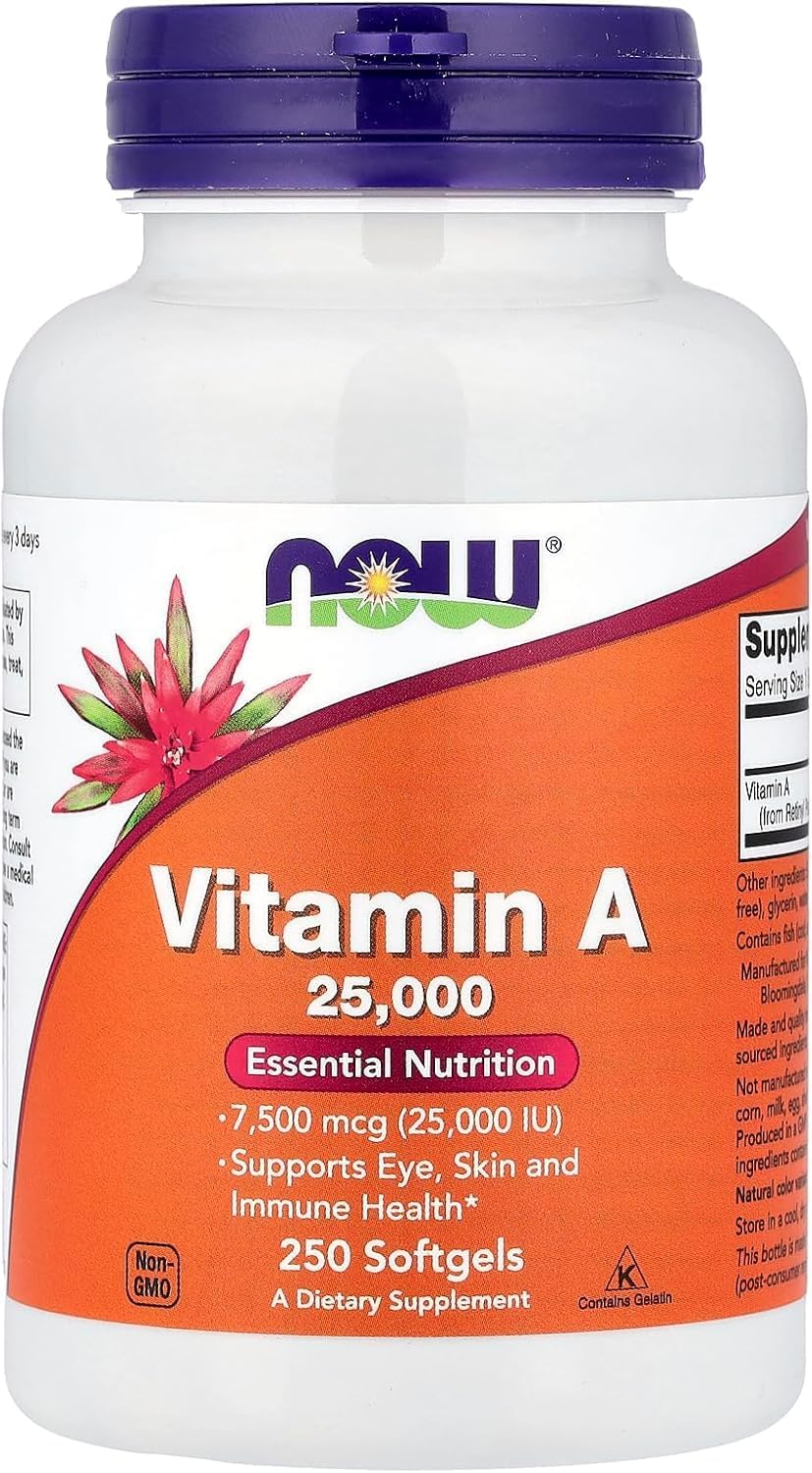 NOW Foods Vitamin A 25,000 IU, 250 Softgels - görsel 1
