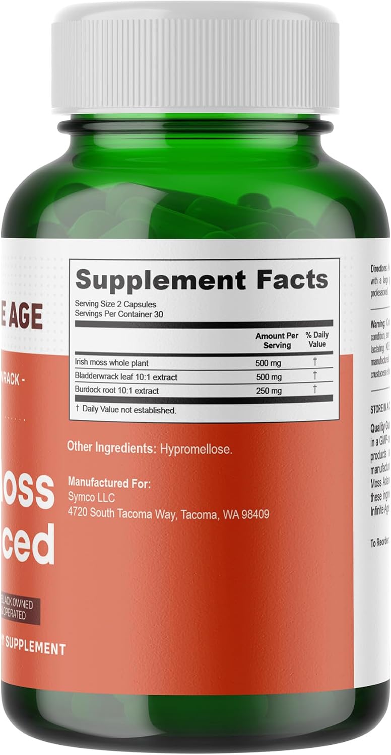 INFINITE AGE 3-Pack of 1250 mg Sea Moss Advanced Superfood Capsules, 180 Capsules - görsel 2