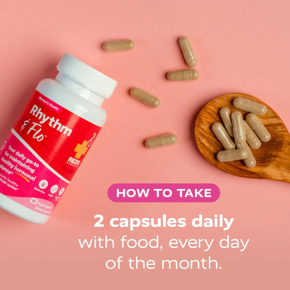 Redd Remedies, Rhythm & Flo, Helps Support Menstrual Health, 60 Vegan Capsules